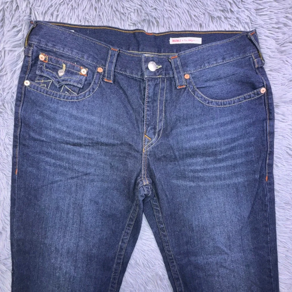 True Religion Jeans Mens 38‎ Ricky Straight Relaxed Loose Baggy Dark Horseshoe